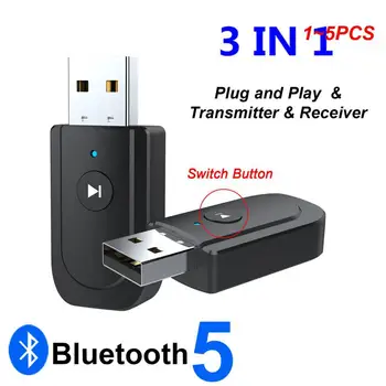 1~5PCS Brezžični 5.0 Oddajnik Sprejemnik 3 In1 USB Audio Jack Adapter za TV PC Avto AUX Telefonske Slušalke Stereo Glasbe
