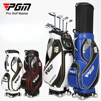 PGM Golf Standard Žoga Torba Strokovno Usnja PU Nepremočljiva Golf Voziček Klub, zračna Blazina Visoka Zmogljivost Paket S Kolesom QB100 nova