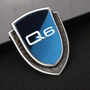 Avto Kovinski 3d Nalepke Auto Logotip Meri Ščit Styling Dekoracijo Nalepke Za Audi V6 Dodatki
