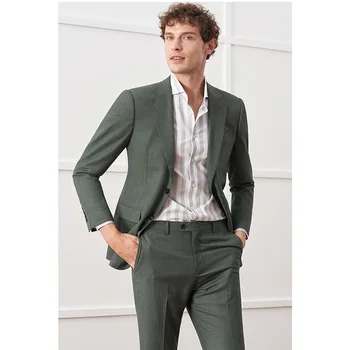 Novo moško Obleko, 2 Kos Set italijanski Priložnostne Slim Fit Poročno Obleko, Ženin Poslovnih Delo Komplet Jakna Z Hlače