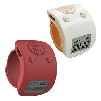 2X Mini Digitalni LCD Elektronski Prst Prstan Strani Tally Števec 6 Mestno Polnilna Števci Stavec-Red & White