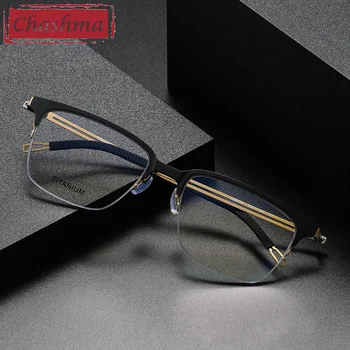 Chashma High End Očala iz Titana Ploščo Kvadratnih Optični Recept Očala Okvirji Moških Očala za Leče Recept za Ženske