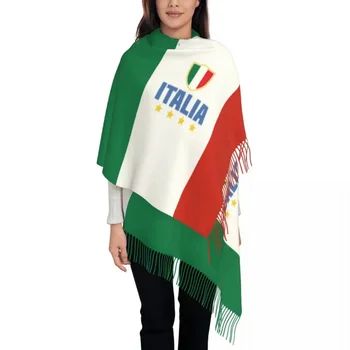Zastavo Italija Zaviti Šal Ženske Dolge Zimske Padec Toplo Tassel Šal Unisex Rute