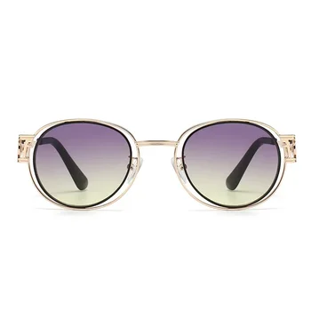 Modni Retro blagovno Znamko Design Okrogla sončna Očala Moški Ženske visokokakovostnega Legiranega Punk sončna Očala Ženske Unisex Odtenek UV400 Gafas De Sol