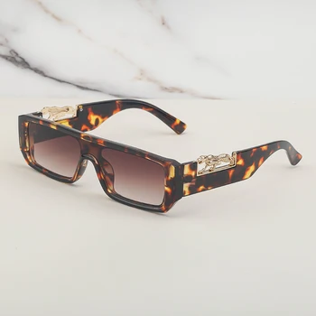 Modne blagovne Znamke Polarizirana sončna Očala Visoke Kakovosti Moških in Žensk Slog Kovinski Leopard Glavo, sončna Očala z UV Zaščito sončna Očala