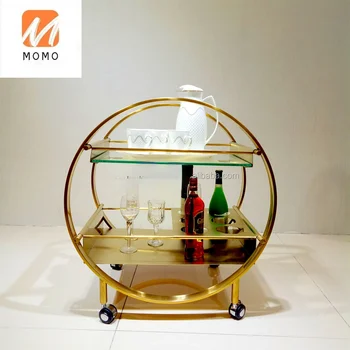 Visoka kakovost, sodoben hotel royal zlati alkoholnih pijač vino mobilne bar voziček s kolesi