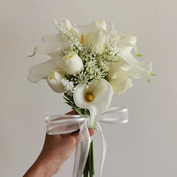 Poročni Šopek Umetnih Calla Lily Strani Šopek Poročni ima Cvetje za Družico Poročno Cvetje, Poročne Dodatke