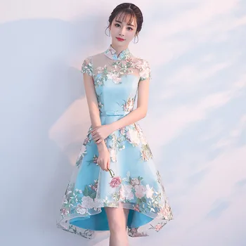 Hong Hu Formalno Obleko Za Ženske 2023 Novo Elegantno Kitajski Spredaj Kratka Nazaj Dolgo Zvečer Večerja Slavnostna Žensk Maturantski Obleki