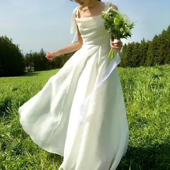 Novo Preproste Poročne Obleke, Elegantne Tla-dolžina Vrstice Poročne obleke Moda Špagete Trakovi Classic Čipke Gor Abiti Da Sposa