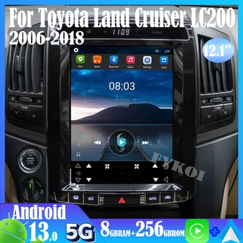 Android 13 Za Toyota Land Cruiser LC200 2006-2018 avtoradio brez Motornih Večpredstavnostna Tesla Slog Carplay Auto Bluetooth GPS 4G DSP