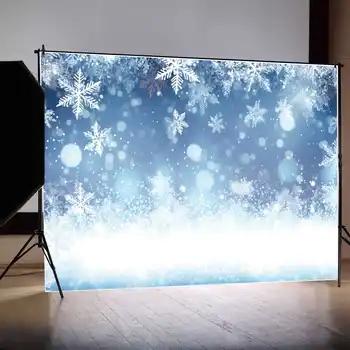 LUNA.QG Luči Božič Zimsko Dekoracijo Modra Snežinka Foto Ozadje Sneg Svetlobe Bokeh Stene Izdelka Fotografija Rekviziti