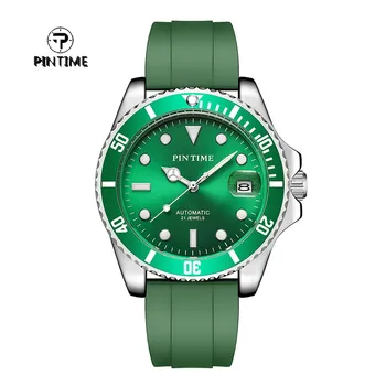 Pintime Watch Moških Top Blagovne Znamke Luksuzni Vodoodporni Svetlobna Mehanske Ročne Ure Za Človeka Silikonski Watchband Moški Ure Relojes