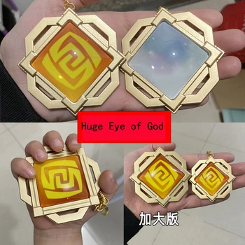 Anime Genshin Vpliv 1:1 Veliko Božje Oko Elementless Oči Boga Keychain 8 CM Cosplay Kostum Svetlobna Dvojno Stranicami Obesek Ključe