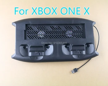 3pcs Za Xbox One X Stojalo Hladilni Ventilator z Dvojno polnilno Postajo Za Microsoft Xbox One X Controller polnilnik reža