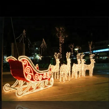 Vedno bolj Božič Zunanji Okrasni Trak, ki Teče 3D Akril Jelenov LED Motiv Luči