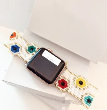 Vroče Prodaja Novega Modela, Luksuzni Miyuki Kroglice Apple Watch Band Fitnes Smart Trak za Apple Watch Band