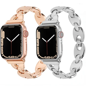 Kovine, iz nerjavečega jekla, trak Za Apple watch Ultra 49 mm 8 7 45mm 41mm watch zapestnica manšeta Za iwatch 6 5 4 MP 44 42mm 40 mm