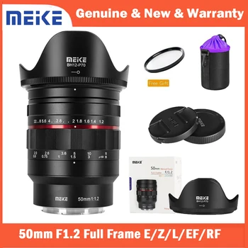 Meike 50 mm F1.2 Velike Zaslonke, Ročno Ostrenje celotne slike Objektiv za Sony E Nikon Panasonic Z Sigma L Canon EF RF Nosilec Kamere