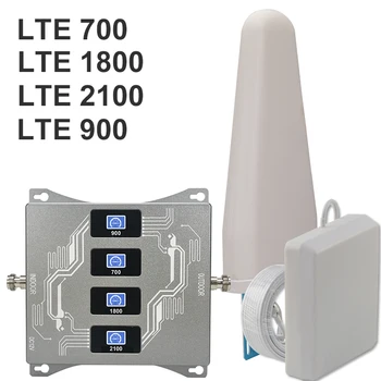 LTE 700 B28 Quad Band Signal Ojači 2g 3g 4g Cellular Amplifi 700 900 1800 2100 Booster Antena