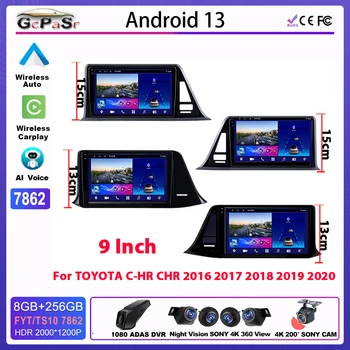 Brezžični Android Avtomobila Za TOYOTO C-HR CHR 2016 2017 2018 2019 2020 Avtomobilske Večpredstavnostna Bluetooth 5G DVD Wifi Navigacijski Zaslon